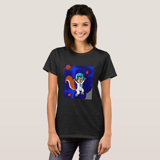 Astronaut Squirrel in Space T-shirt (Voorkant volledig)
