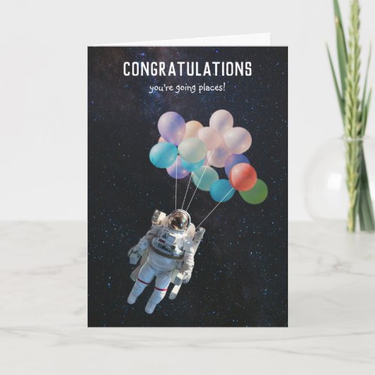 Astronaut Stars & Space Balloons Gefeliciteerd Kaart (Voorkant)