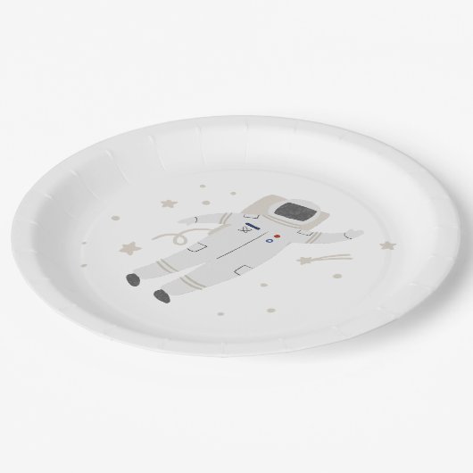 Astronaut & Stars Space Verjaardagsfeest Papieren Bordje (Gekanteld)