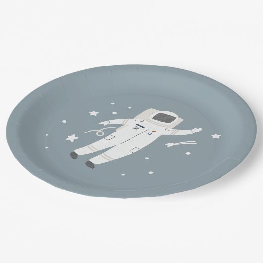 Astronaut & Stars Space Verjaardagsfeest Papieren Bordje (Gekanteld)