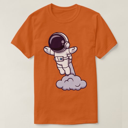 Astronaut start op Space Cartoon T-shirt (Design voorkant)