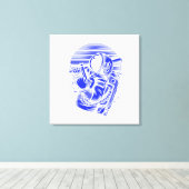 Astronaut Status Canvasprint op Spieraam Canvas Afdruk (Insitu (Houten vloer))