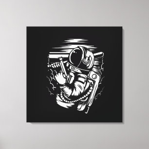 Astronaut Status op Gespannen Canvas Print