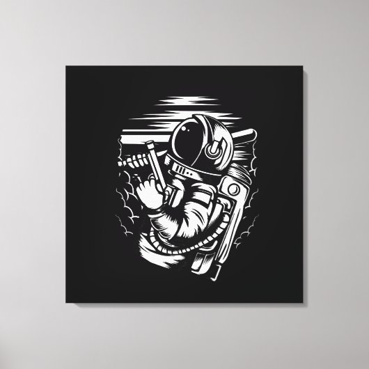 Astronaut Status op Gespannen Canvas Print (Voorkant)