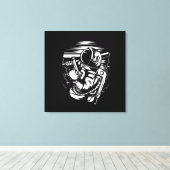 Astronaut Status op Gespannen Canvas Print (Insitu (Houten vloer))