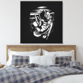 Astronaut Status op Gespannen Canvas Print (Insitu (Slaapkamer))