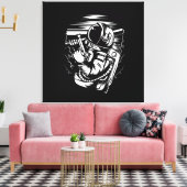 Astronaut Status op Gespannen Canvas Print (Insitu (Woonkamer))