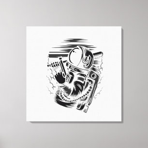 Astronaut Status op Gespannen Canvas Print