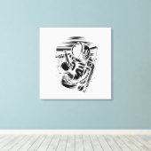 Astronaut Status op Gespannen Canvas Print (Insitu (Houten vloer))