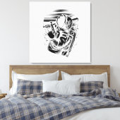 Astronaut Status op Gespannen Canvas Print (Insitu (Slaapkamer))