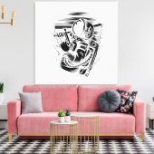 Astronaut Status op Gespannen Canvas Print (Insitu (Woonkamer))
