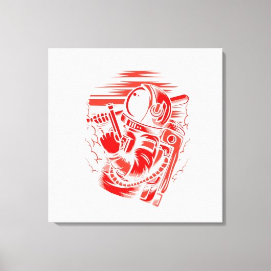 Astronaut Status op Gespannen Canvas Print (Voorkant)