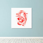Astronaut Status op Gespannen Canvas Print (Insitu (Houten vloer))