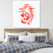 Astronaut Status op Gespannen Canvas Print (Insitu (Slaapkamer))