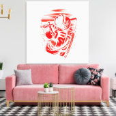 Astronaut Status op Gespannen Canvas Print (Insitu (Woonkamer))