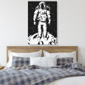 Astronaut Status op Gespannen Canvas Print (Insitu (Slaapkamer))