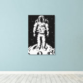 Astronaut Status op Gespannen Canvas Print (Insitu (Houten vloer))