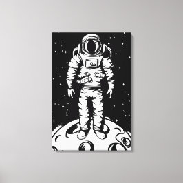 Astronaut Status op Gespannen Canvas Print