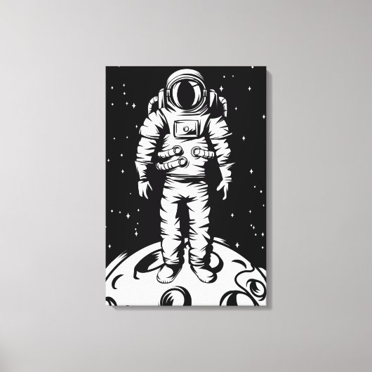 Astronaut Status op Gespannen Canvas Print (Voorkant)