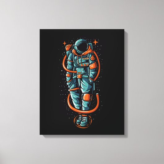 Astronaut Status op Gespannen Canvasprint Canvas Afdruk (Voorkant)