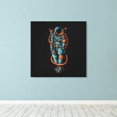 Astronaut Status op Gespannen Canvasprint Canvas Afdruk (Insitu (Houten vloer))