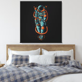 Astronaut Status op Gespannen Canvasprint Canvas Afdruk (Insitu (Slaapkamer))
