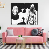 Astronaut Status op Gespannen Canvasprint Canvas Afdruk (Insitu (Woonkamer))