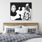 Astronaut Status op Gespannen Canvasprint Canvas Afdruk (Insitu (Slaapkamer))