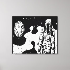 Astronaut Status op Gespannen Canvasprint Canvas Afdruk