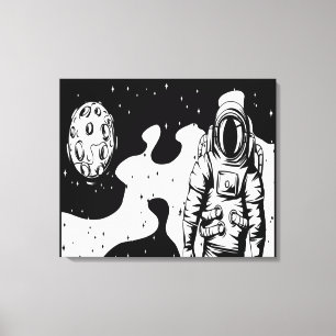 Astronaut Status op Gespannen Canvasprint Canvas Afdruk