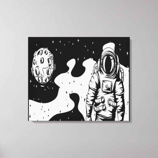 Astronaut Status op Gespannen Canvasprint Canvas Afdruk (Voorkant)