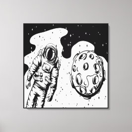 Astronaut Status op Gespannen Canvasprint Canvas Afdruk