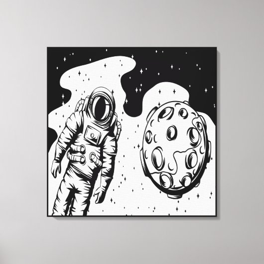 Astronaut Status op Gespannen Canvasprint Canvas Afdruk (Voorkant)