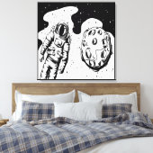 Astronaut Status op Gespannen Canvasprint Canvas Afdruk (Insitu (Slaapkamer))
