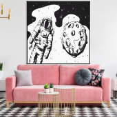 Astronaut Status op Gespannen Canvasprint Canvas Afdruk (Insitu (Woonkamer))