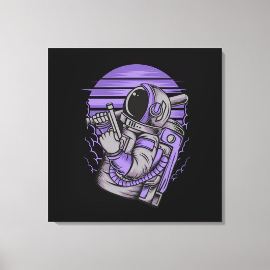 Astronaut Status op Gespannen Canvasprint Canvas Afdruk (Voorkant)
