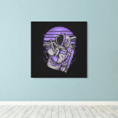 Astronaut Status op Gespannen Canvasprint Canvas Afdruk (Insitu (Houten vloer))