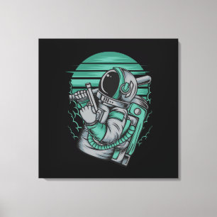 Astronaut Status Stretted Canvas Print