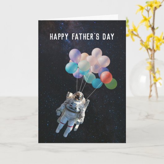 Astronaut Sterren & Ruimtesterren Vaderdag Kaart (Gele Bloem)
