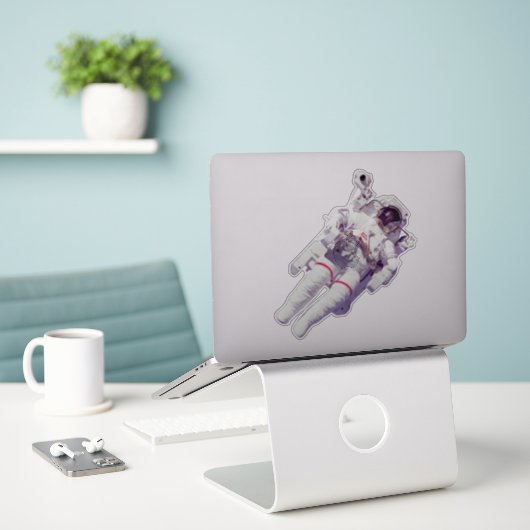 Astronaut Sticker (Laptop op bureau)