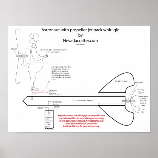 Astronaut straaljager ontwerp poster (Voorkant)