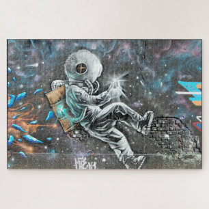 Astronaut Straatkunst Muurschildering Puzzel
