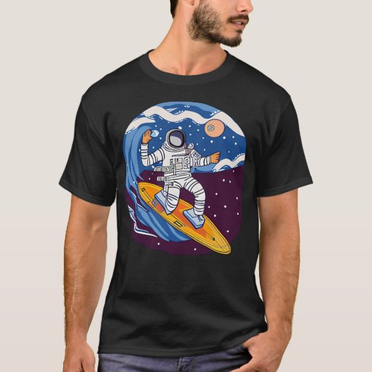 Astronaut surfen in de ruimte t-shirt (Voorkant)