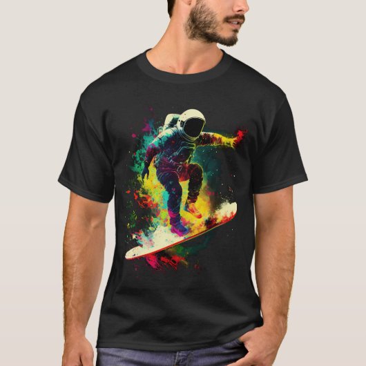 Astronaut surfen in de ruimte t-shirt (Voorkant)