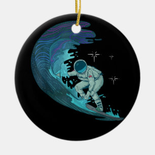 Astronaut Surfing, Buitenruimte, Sky sterren, Spac Keramisch Ornament
