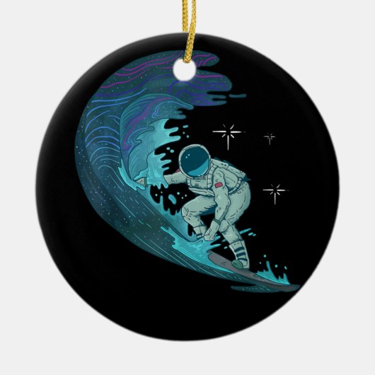 Astronaut Surfing, Buitenruimte, Sky sterren, Spac Keramisch Ornament (Voorkant)