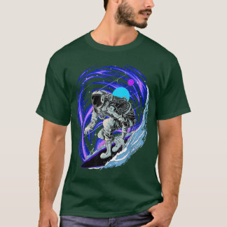 Astronaut Surfing in Buitenspatie Surfboarde T-shirt