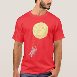 Astronaut swing moon ruimte kinderen astronauten t-shirt