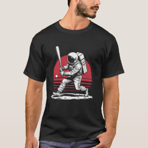 Astronaut Swinging Baseball Stick Space Lover T-shirt