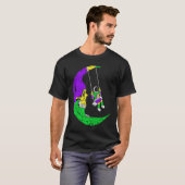 Astronaut Swinging On Moon Skull Mardi Gras Carniv T-shirt (Voorkant volledig)
